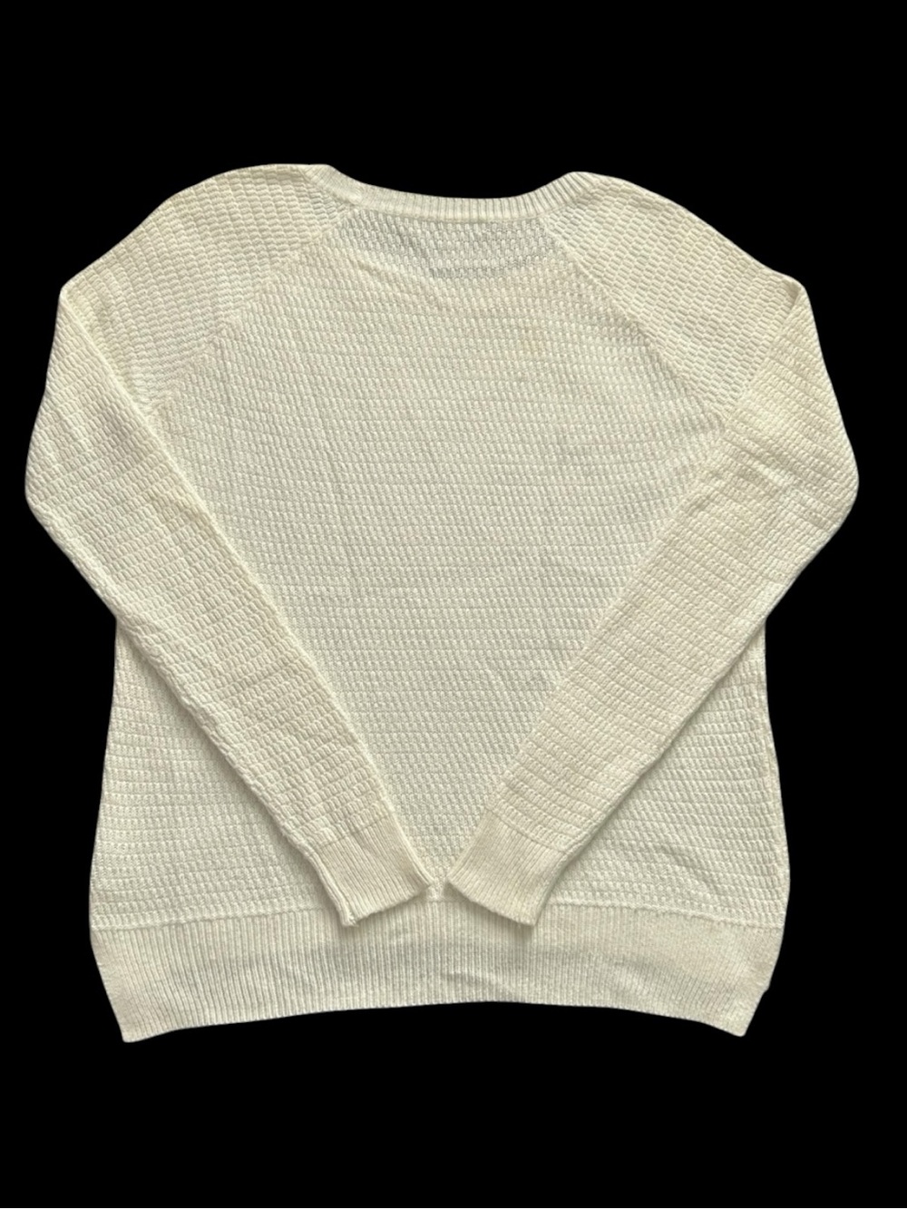 Madewell XS Ivory Textured Knit Sweater Cotton Blend Crewneck Pullover - Picture 6 of 13